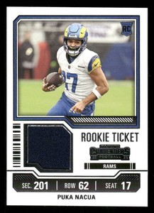 2023 Panini Playoff Contenders Puka Nacua Rookie Jersey Card #TS13