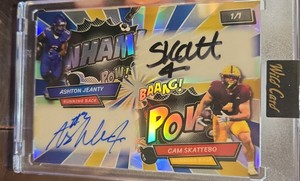 2024 Wild Card Dual Rookie Auto Ashton Jeanty  Cam Skattebo 11
