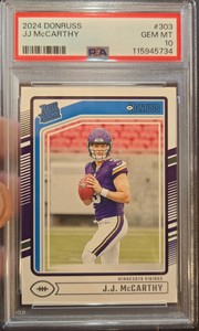 2024 Donruss JJ McCarthy Rookie Card PSA 10 Gem Mint