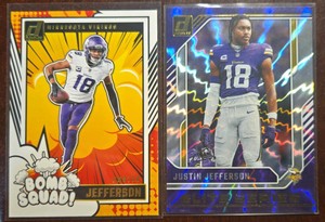 (2) Justin Jerfferson Football Card Insert Lot