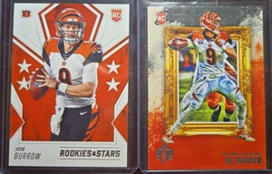 (2) 2020 Joe Burrow Football Rookie Card Lot 