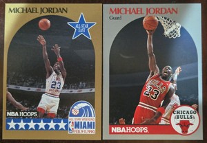 (2) 1990-91 Hoops Michael Jordan Basketball Cards
