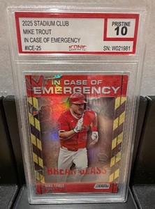 iconic pristine 10 2025 stadium club in case of emergency Mike Trout