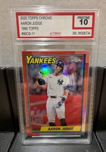 iconic pristine 10 2025 Topps chrome 1990 Topps refractor Aaron Judge