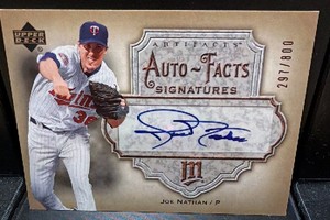 2006 upper deck artifacts AutoFax signature Joe Nathan  serial #297800