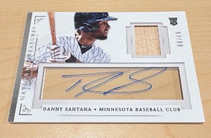 2014 national treasures bat autograph, Danny Santana rookie card serial #9399