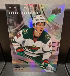 2022 upper deck trilogy level three Matt Boldy rookie card serial #699