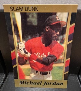 1990 slam dunk, Michael Jordan, Chicago White Sox batting practice Baseball rookie card