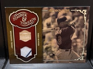 2005 Donruss timber and Threads game Used bat and jersey Torii Hunter