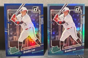 (2) 2023 Donruss Rated Prospect Brooks Lee Rookies Blue Foil & Light Blue Foil