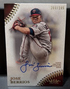2018 Topps tier 1 autograph Jos Berrios Serial #200285