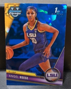 2024 Bowman Chrome U Blue Cracked Ice Angel Reese rookie card #49