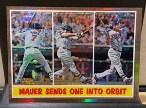2011 Topps Heritage Chrome Refactor Joe Mauer Serial #532562