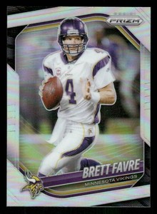 2025 Prizm Brett Favre Football Card #160  Silver Prizm Parallel - Vikings Uniform