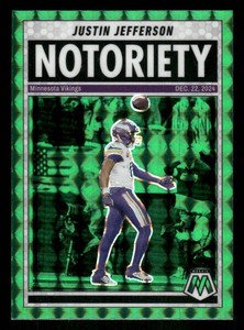 2025 Prizm Justin Jefferson Football Card #6  Green Prizm Parallel 