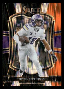 2025 Select Justin Jefferson Football Card #163  Black  Orange Prizm Parallel 