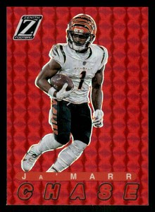2023 Zenith JaMarr Chase Football card #8 Red Ice Parallel