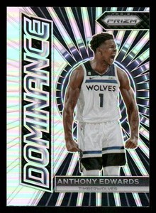 2023-24 Prizm Anthony Edwards Basketball Card #15 Dominance Silver Parallel 