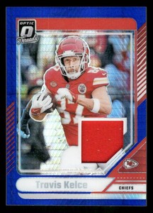 2024 Optic Travis Kelce Football Card - Jersey Blue Prizm