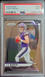 2024 Prizm JJ McCarthy Football Rookie Card #400 - Graded PSA 9 Mint