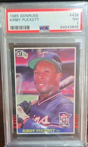 1985 Donruss Kirby Puckett Baseball Rookie Card #438 Graded PSA 7 NM