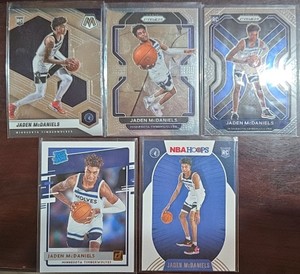 (5) 2020-21 Jaden McDaniels Basketball Rookie Card Lot