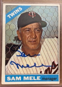 1966 Topps Sam Mele Autograph Minnesota Twins
