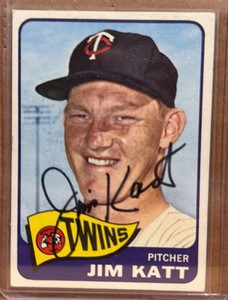 1965 Topps Jim Kaat Autograph Minnesota Twins
