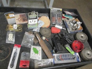 Assorted automotive supplies, hole saw and other tools