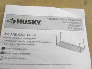 Husky adjustable ceiling storage rack