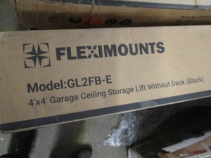 Flexmounts 4 x 4 foot garage ceiling storage lift without deck