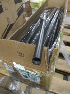Large box of 3 foot metal rods with drill bit to drill mounting holes
