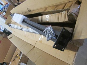2 Heavy duty 6 foot metal upright poles with bases for a privacy fence panel
