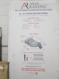 Aria Railing 36 x 8 pre assembled aluminum deck railing panel
