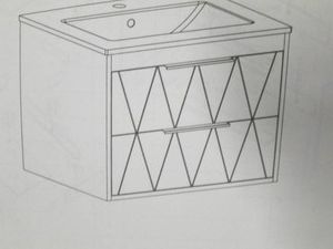 Black wall vanity Metal shelf, 42 x 16 and 32 tall