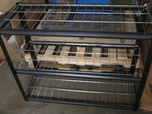 Metal shelf, 42 x 16 and 32 tall