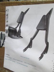 Black Back rest sissy bar to fit 2009-2024 Harley Davidson Touring, Road King, Road Glide, Street Glide, Electra glide