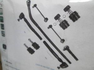 10pc suspension kit for 2007-2016 Jeep Wrangler, inner and outer tie rods, sway bar end, upper and lower ball joints