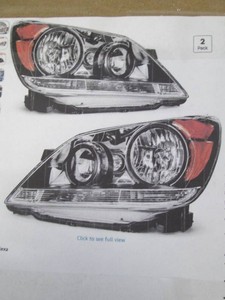 Headlight assembly black housing amber reflector pair fit 2005-2007 Honda Odyssey