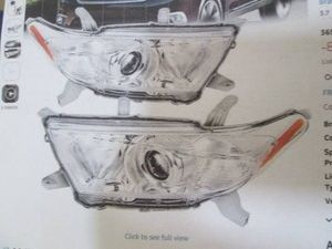 Headlight assembly leftright set chromeamber housing 2011-2013 Toyota Highlander