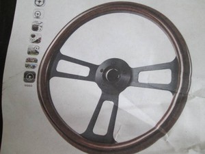 Truck steering wheel 18in 5-hole wooden, black aluminum 3-spoke semi truck steering wheel for Kenworth, freightliner, peterbilt, Volvo