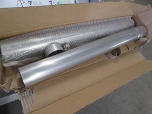 2-12in diameter exhaust pipes 23-12in long with 2 exhaust clamps