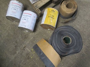 Large and small roll of roof seams, 2 gallons of splice adhesive and approx. half gallon of V-150 primer