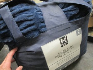 2 Faux fur decorative pillows