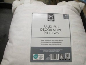 2 Faux fur decorative pillows