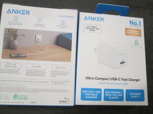 2 Anker compact USB C fast chargers