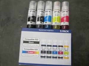 10 Assorted bottles of Epson 522 printer ink