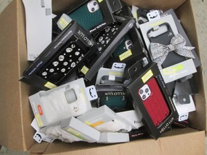 Large box of assorted cell phone holders