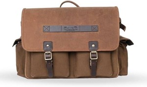 $285 Trip Machine Company Expedition Saddlebag   25L 16 oz Heavy-Duty Canvas & Leather Touring Luggage Bags With Saddle Stays & Raincover (Right Side, Brown & Tobacco, Triumph Bonneville (2016-Now))
