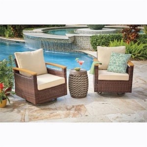 $449 Set of 2 Caro Wicker Swivel Chairs